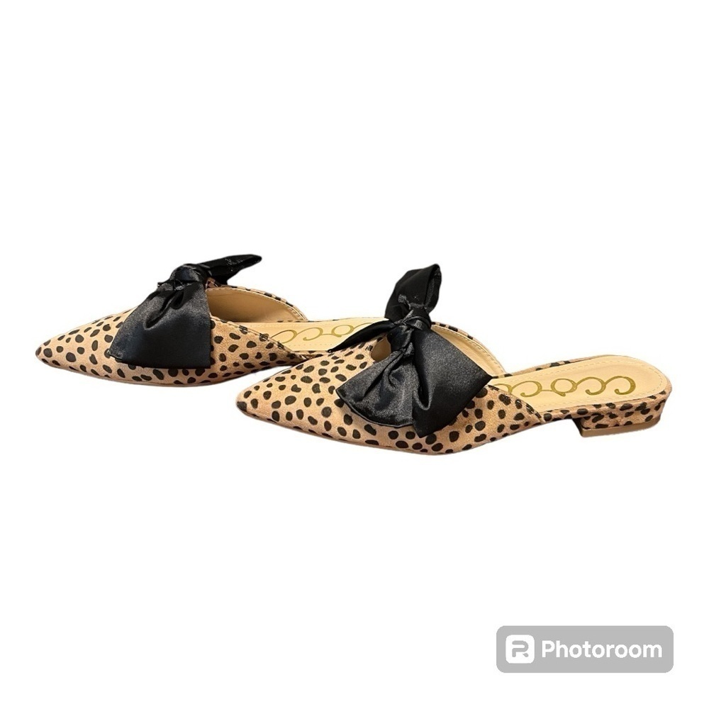 CCOCCI Valerie Leopard Flats with black bow Size 7.5 NWOT Women - Picture 8 of 12